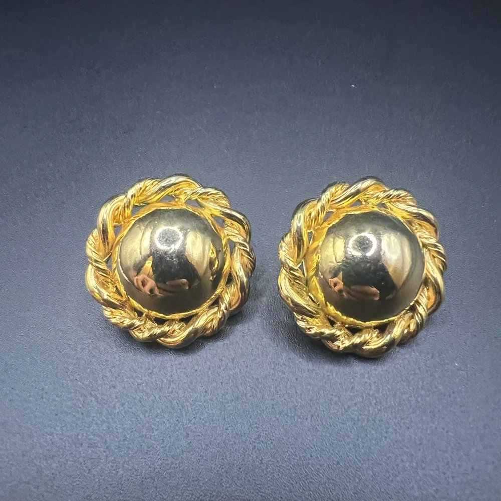 Gold-Tone Women's Dome Style Earrings